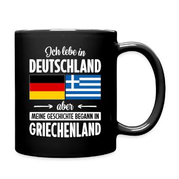 MEINE GESCHICHTE BEGANN IN GRIECHENLAND - Tasse einfarbig - Schwarz - Rechts