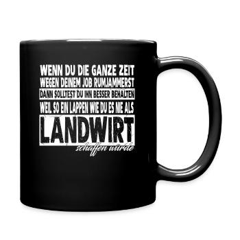 LANDWIRT - Nix für schwache Nerven - Tasse einfarbig - Schwarz - Rechts