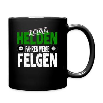 ECHTE HELDEN FAHREN WEIßE FELGEN - Tasse einfarbig - Schwarz - Rechts