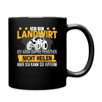 LANDWIRT - ICH KANN DUMME MENSCHEN NICHT HEILEN - Tasse einfarbig - Schwarz - Rechts