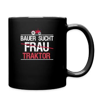 Lustiges Landwirt Shirt TRAKTOR - Tasse einfarbig - Schwarz - Rechts