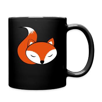 schlafender FoxiFuchs - Tasse einfarbig - Schwarz - Rechts