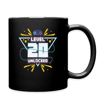 Level Up Gamer Zocker Gaming 20er Nerd Geschenk - Tasse einfarbig - Schwarz - Rechts