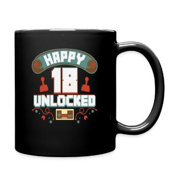 Level Up Gamer Zocker Gaming 18er Retro Geschenk - Tasse einfarbig - Schwarz - Rechts
