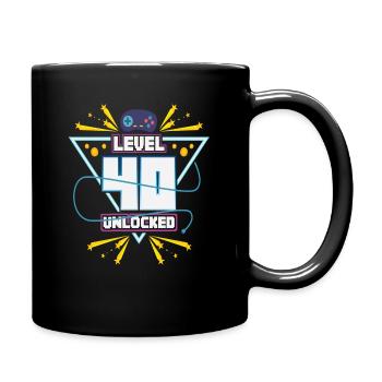 Level Up Gamer Zocker Gaming 40er Nerd Geschenk - Tasse einfarbig - Schwarz - Rechts