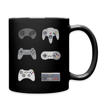 Gaming Retro Controller Nerd vintage Geschenk - Tasse einfarbig - Schwarz - Rechts