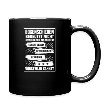 Bogenschießen T-Shirt Pfeil Bogen Armbrust Geschen - Tasse einfarbig - Schwarz - Rechts