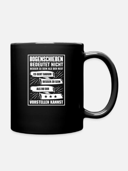 Bogenschießen T-Shirt Pfeil Bogen Armbrust Geschen - Tasse einfarbig - Schwarz