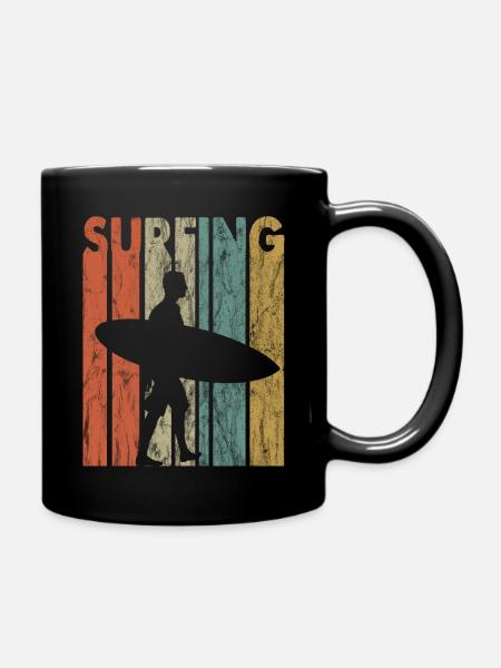 Surfen - Tasse einfarbig - Schwarz