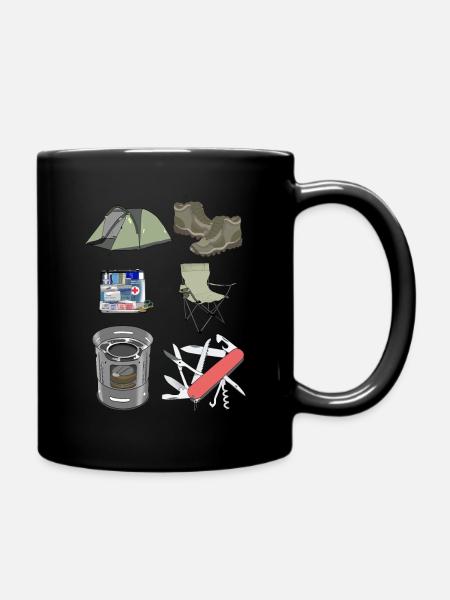 Camping Zelten Familie Natur Pfadfinder Geschenk - Tasse einfarbig - Schwarz