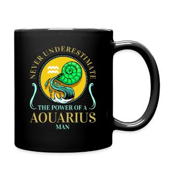 Sternzeichen Wassermann Tierkreis Geschenkidee - Tasse einfarbig - Schwarz - Rechts