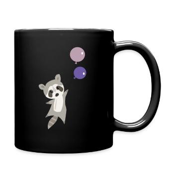 Raton laveur ballon volant doux drôle cadeau enfants - Mug uni - noir - Droite