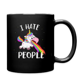 Je déteste les gens licorne licorne - Mug uni - noir - Droite