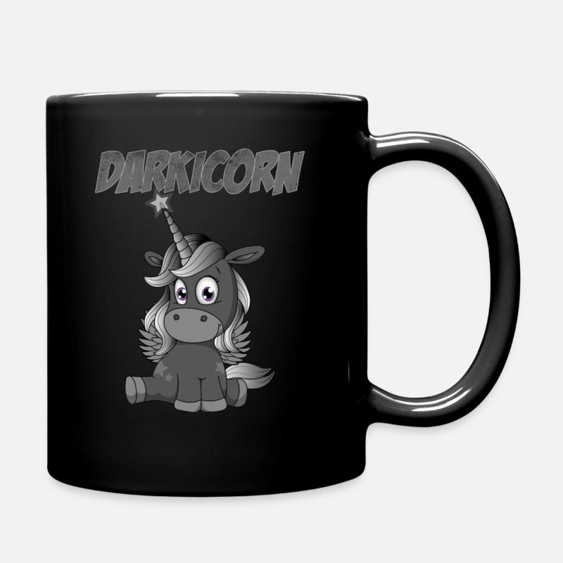 Darkicorn | Dunkles Einhorn Gothic Geschenkidee - Tasse einfarbig - Schwarz