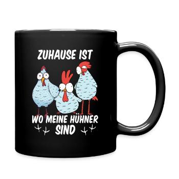 Landwirt Zuhause ist wo meine Hühner sind - Tasse einfarbig - Schwarz - Rechts