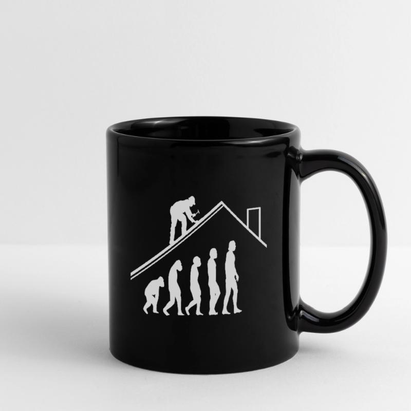 Artisan couvreur charpentier évolution maison construction Mug uni