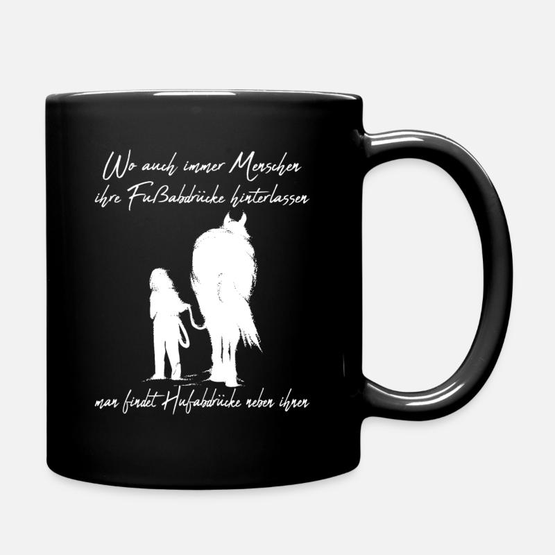 Pferd und Reiter laufen zusammen Reitersprüche - Tasse einfarbig - Schwarz