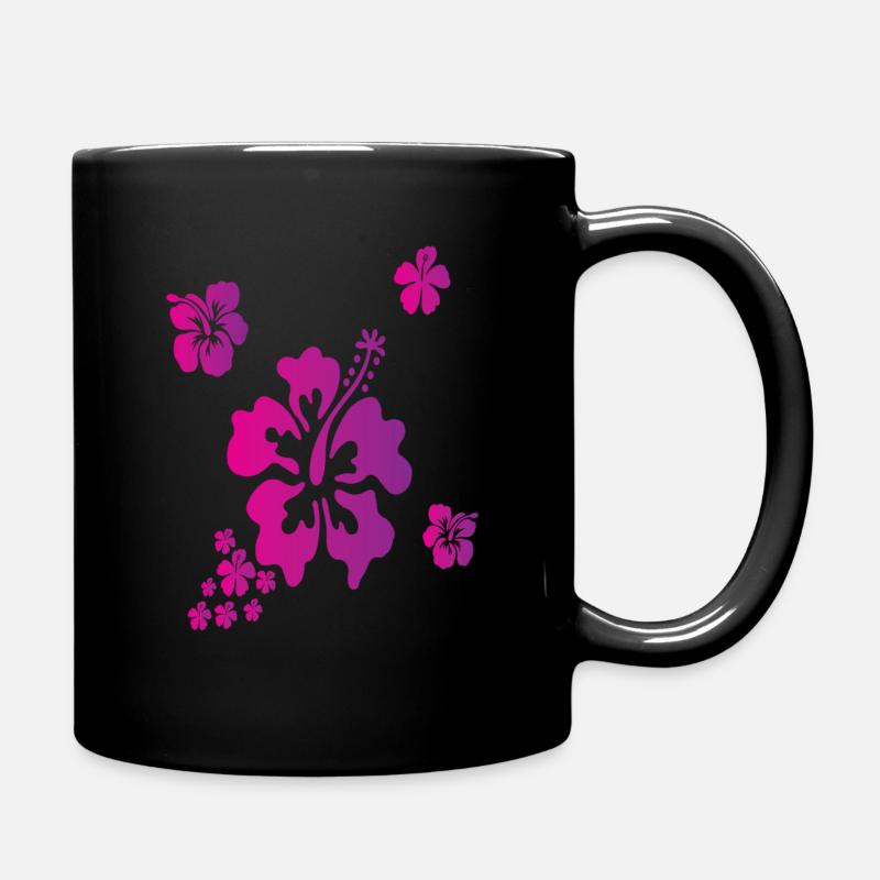 Hawaï Hisbiscus Fleurs Vacances - Mug uni - noir