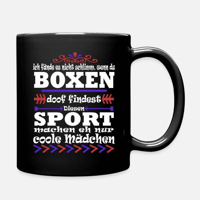 Boxen Mädchensport Hobby Geschenk Boxhandschuhe - Tasse einfarbig - Schwarz
