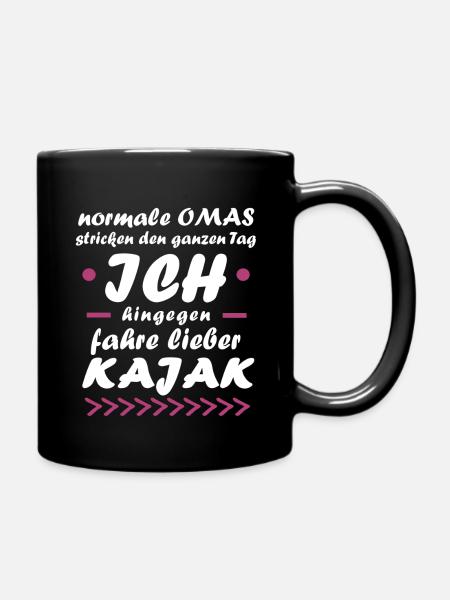Kajak Sport Kanu Paddel Oma Geburtstags Geschenk - Tasse einfarbig - Schwarz