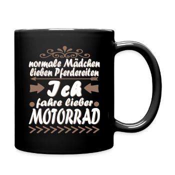 Biker Braut Motorrad Frauen Fahren Geschenkidee - Tasse einfarbig - Schwarz - Rechts