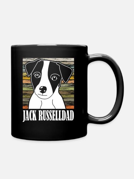 Motif rétro vintage Jack Russell Dad - Mug uni - noir