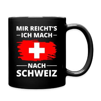 Croix de vacances du drapeau suisse disant "suisse - Mug uni - noir - Droite
