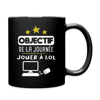 Lol - Jouer - Objectif - Cadeau - Humour - Drôle - Mug uni - noir - Droite