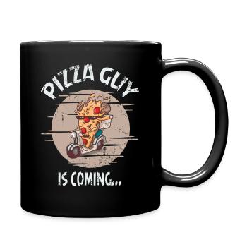 Funny pizza supplier delivery service gift - Full Colour Mug - black - Right