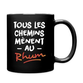 Tous les chemins mènent au rhum - Mug uni - noir - Droite