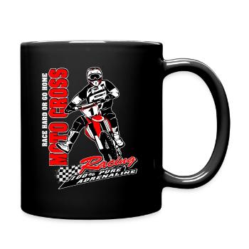 MotoCross - Supercross - MX - SX - FMX - Tasse einfarbig - Schwarz - Rechts