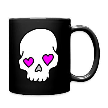 Tête de mort Coeur Amour - Mug uni - noir - Droite