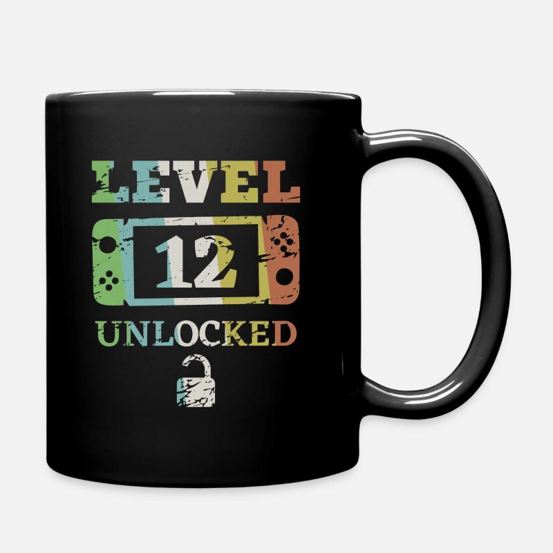 12. Geburtstag 12-jährig Level 12 Geschenk - Tasse einfarbig - Schwarz