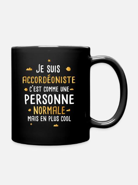 Accordéoniste cadeau drôle accordéon musique - Mug uni - noir