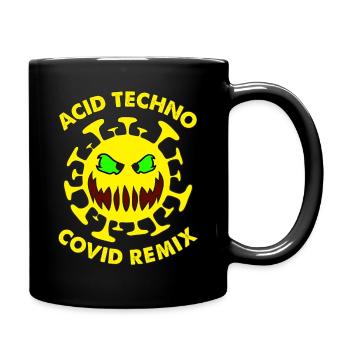 Acid Techno Covid Remix | Dark Hard Acid Techno - Full Colour Mug - black - Right