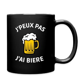Je peux pas j'ai bière - Mug uni - noir - Droite