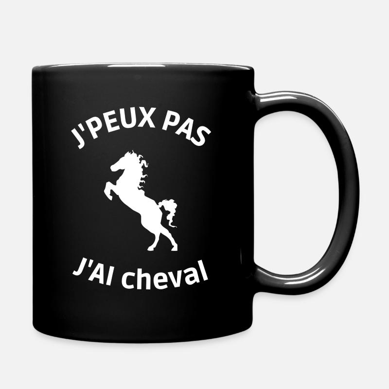 Je peux pas j'ai cheval - Mug uni - noir
