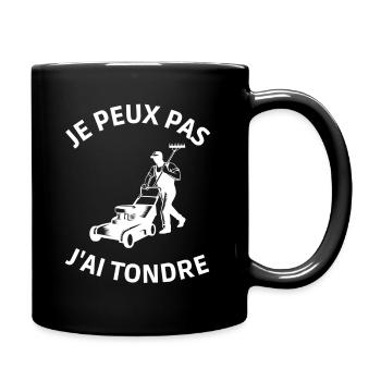 J'peux pas j ai tondre tenue râteau tondeuse gazon - Mug uni - noir - Droite