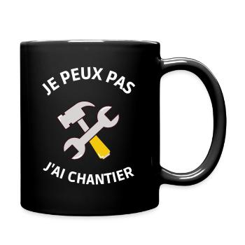 J'PEUX PAS J'AI CHANTIER - GRUE DE CHANTIER - Mug uni - noir - Droite