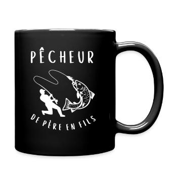 Pêcheur de père en fils cadeau - Mug uni - noir - Droite