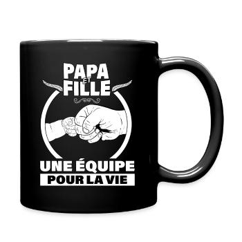 Papa et fille une équipe pour la vie - Mug uni - noir - Droite