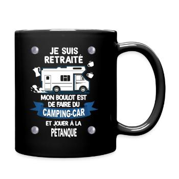Camping car pétanque retraite - Mug uni - noir - Droite