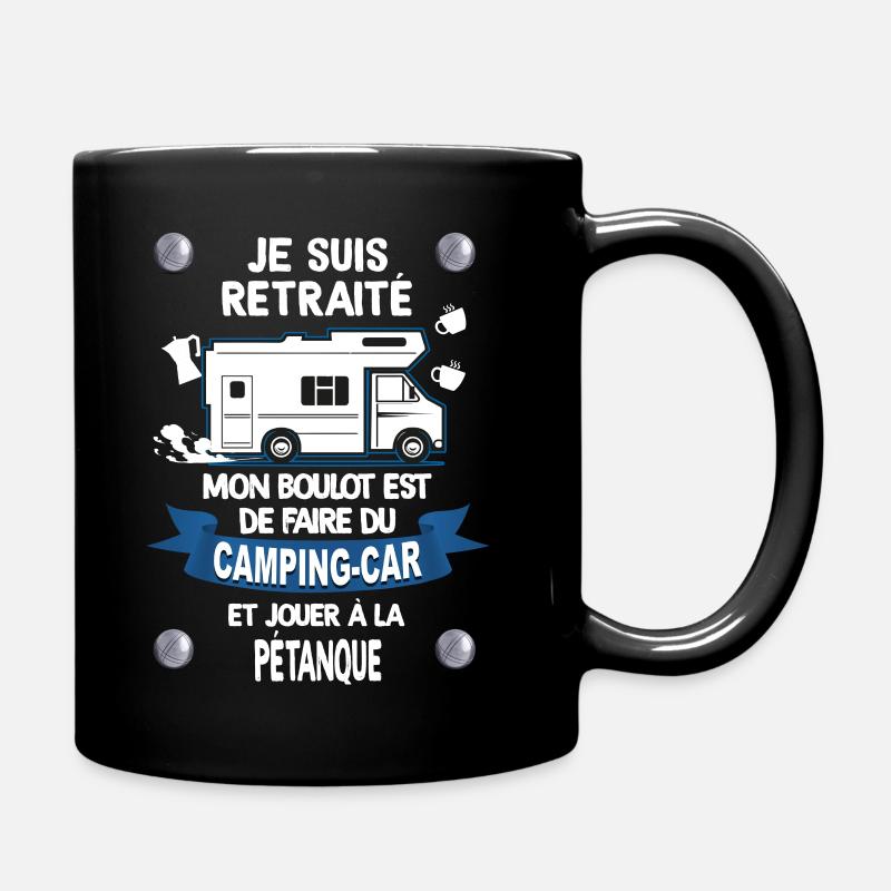 Camping car pétanque retraite - Mug uni - noir