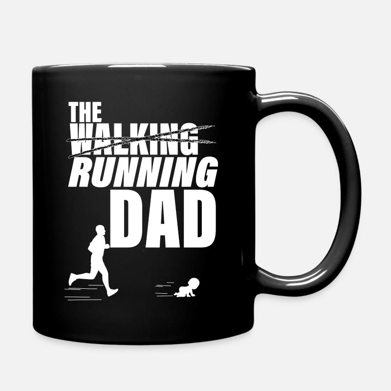 The walking running dad. idée cadeau papa et bébé - Mug uni - noir
