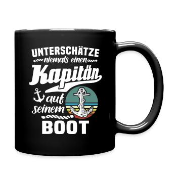 Kapitän Boot Anker Bootsführerschein - Tasse einfarbig - Schwarz - Rechts