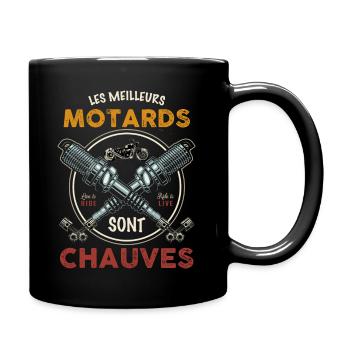 Meilleurs chauves motards, idée cadeau humour moto - Mug uni - noir - Droite
