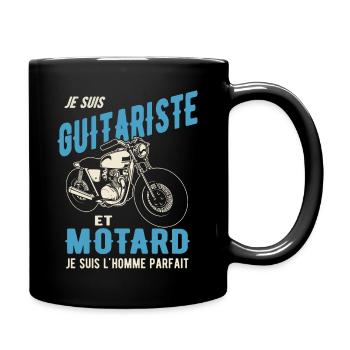 guitariste et motard l'homme parfait - Mug uni - noir - Droite