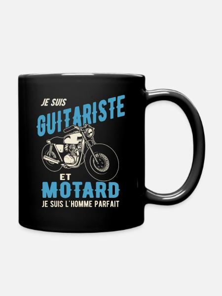 guitariste et motard l'homme parfait - Mug uni - noir