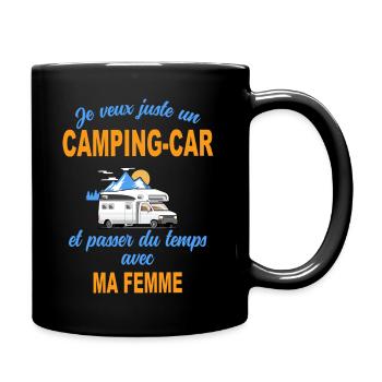 Camping car ma femme et moi idée cadeau homme - Mug uni - noir - Droite