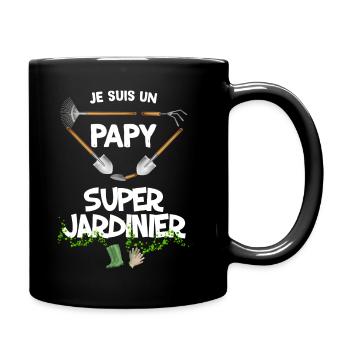 5 - papy super jardinier.png - Mug uni - noir - Droite